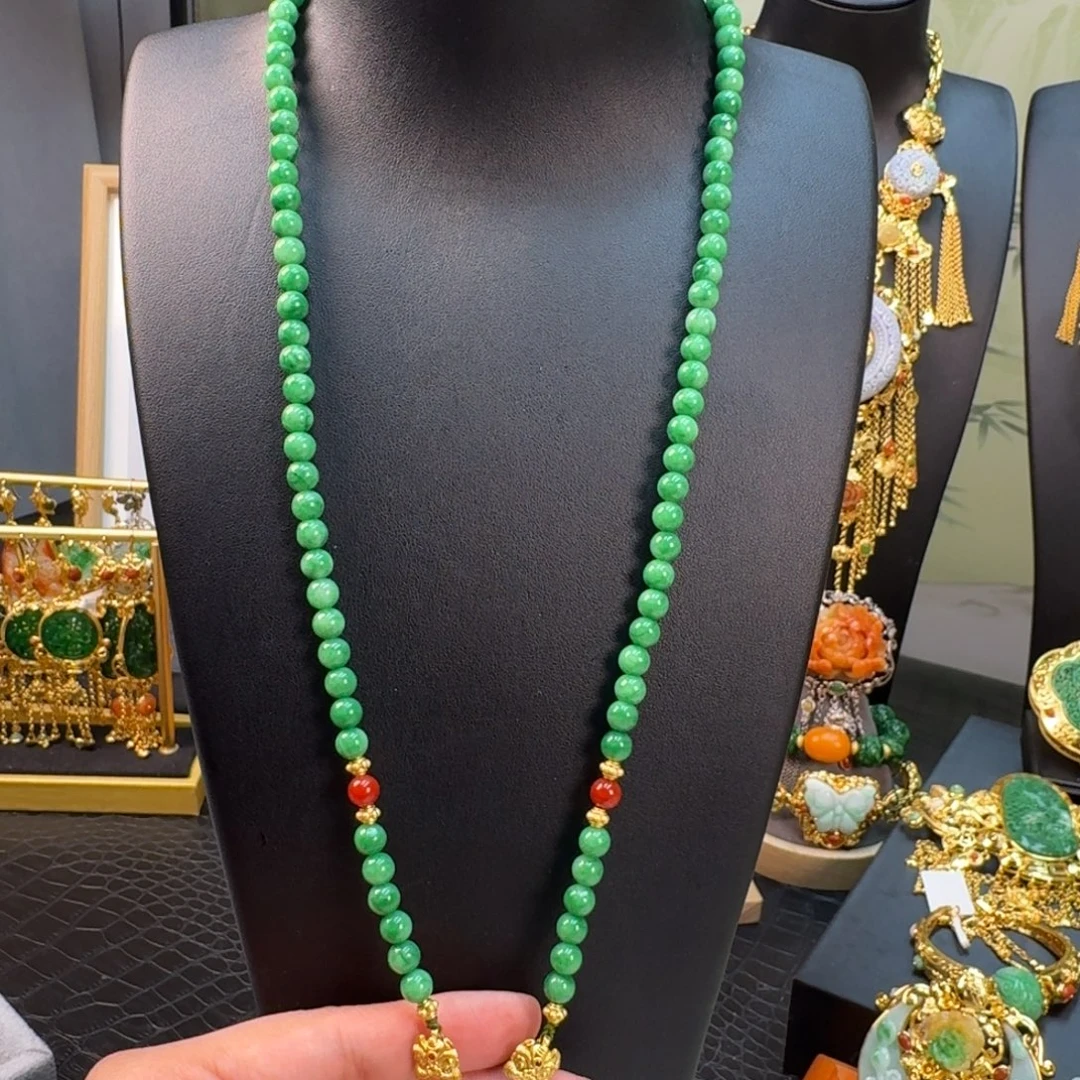 翡翠未镶嵌颈饰6mm万能链 炸价