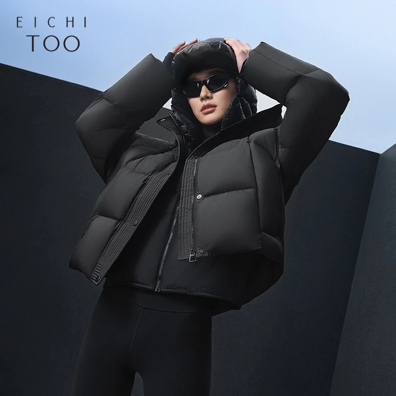 【新年战衣黑天鹅】爱居兔黑金短款云朵泡芙鹅绒羽绒服EWRAJ4P058A