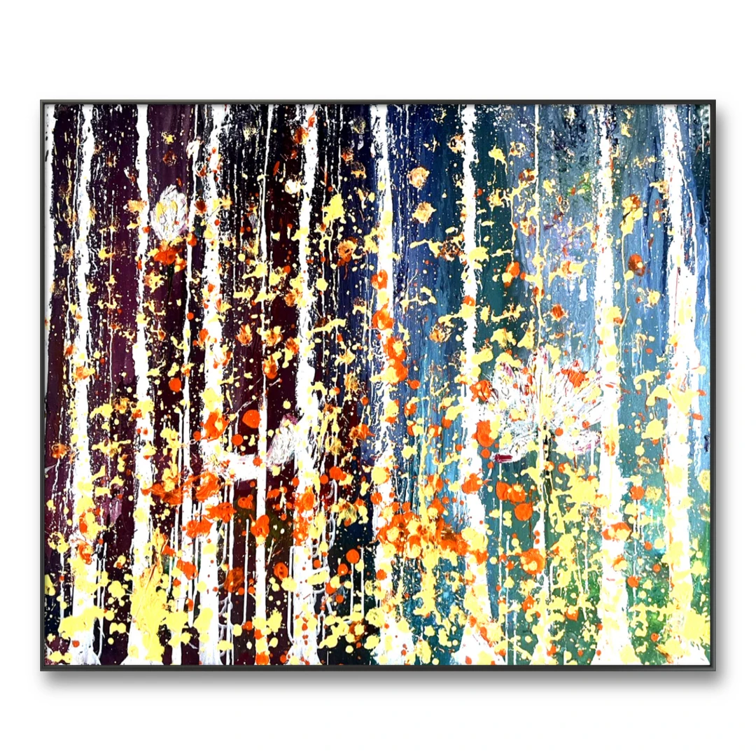 文创油画原作《愛情之林》白桦树常被视为忠贞爱情的化身。