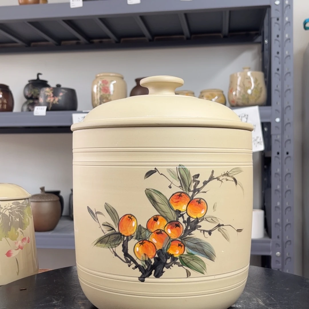 白泥哑光存茶缸7-9饼