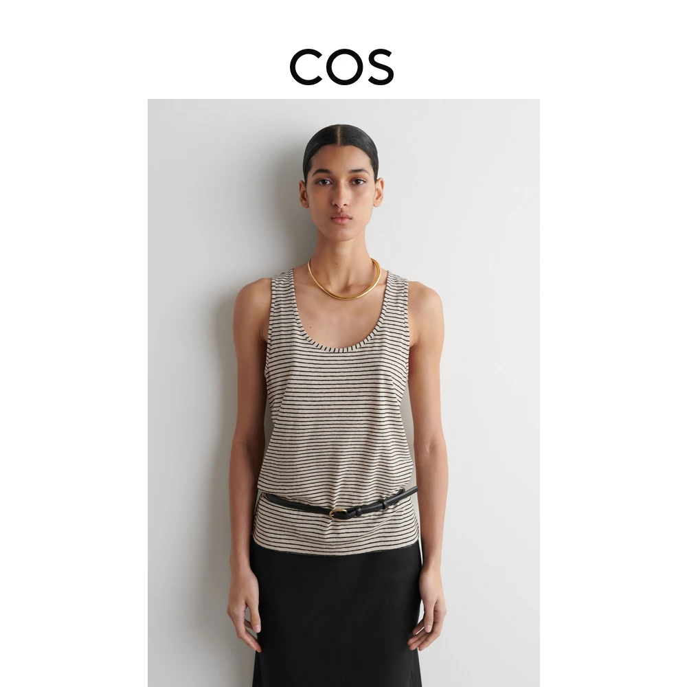 COS女装 修身版型圆领棉质混纺背心2025夏季新品1272842001