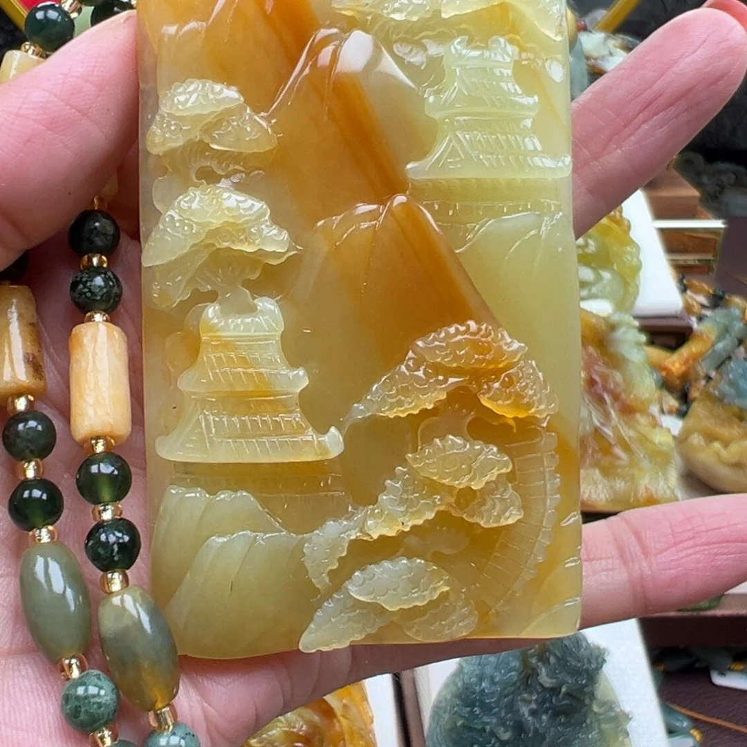 岫玉未镶嵌挂件挂件