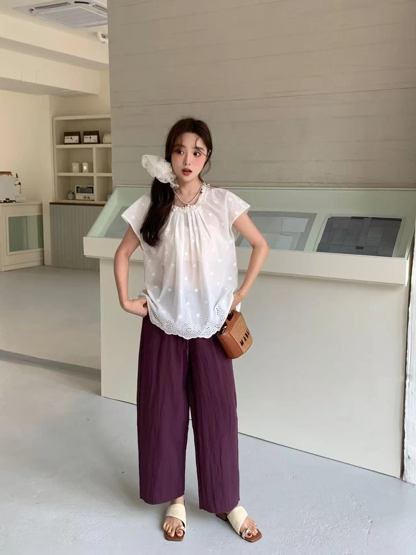 #815韩版宽松显瘦阔腿裤