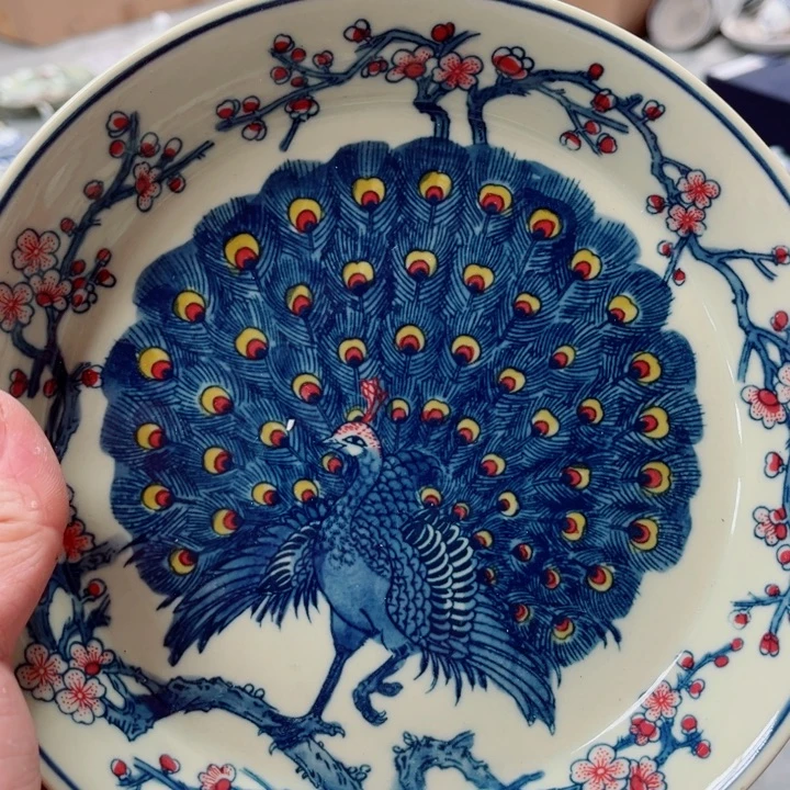 青花玲珑壶茶孔雀