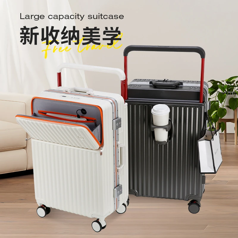 2025新款前开仓多功能行李箱推荐学生拉杆箱密码箱女旅行箱登机箱