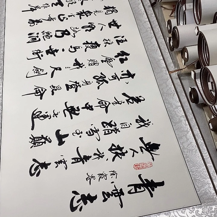 庭***海书法青云志微瑕疵卷轴行书