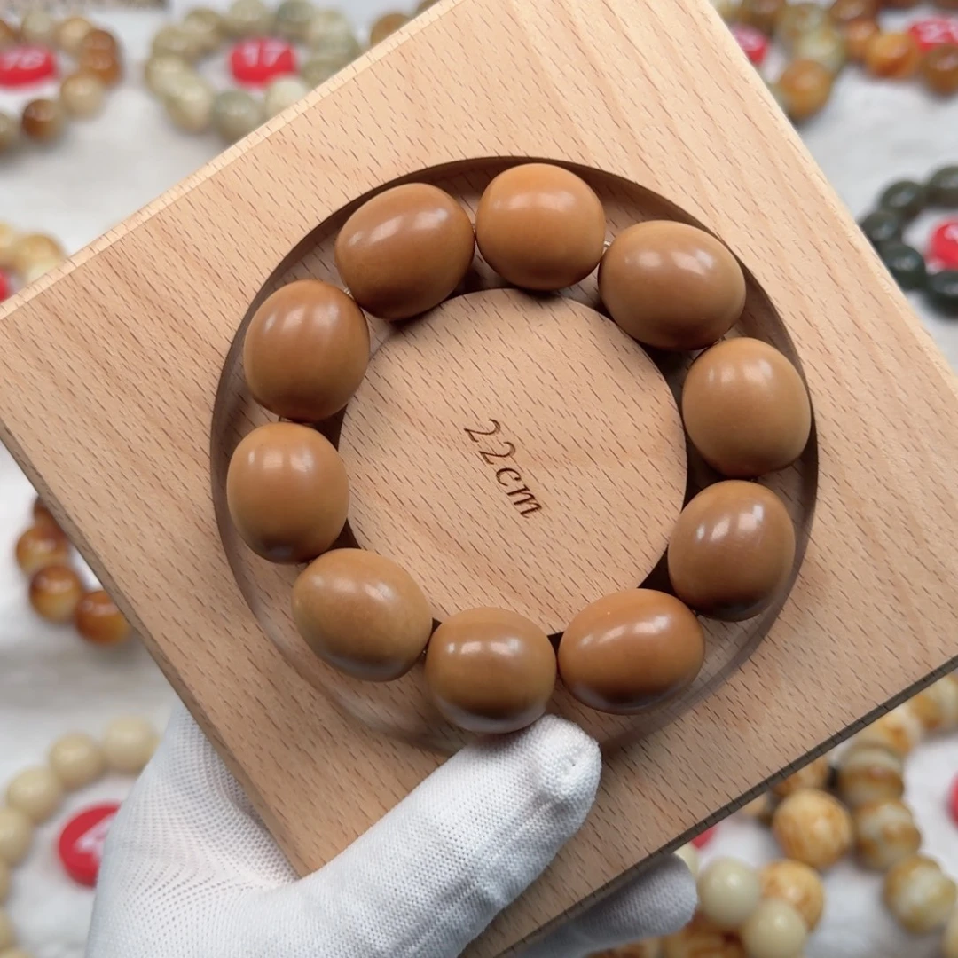 白玉菩提吊坠卡21手工干磨枣珠风化