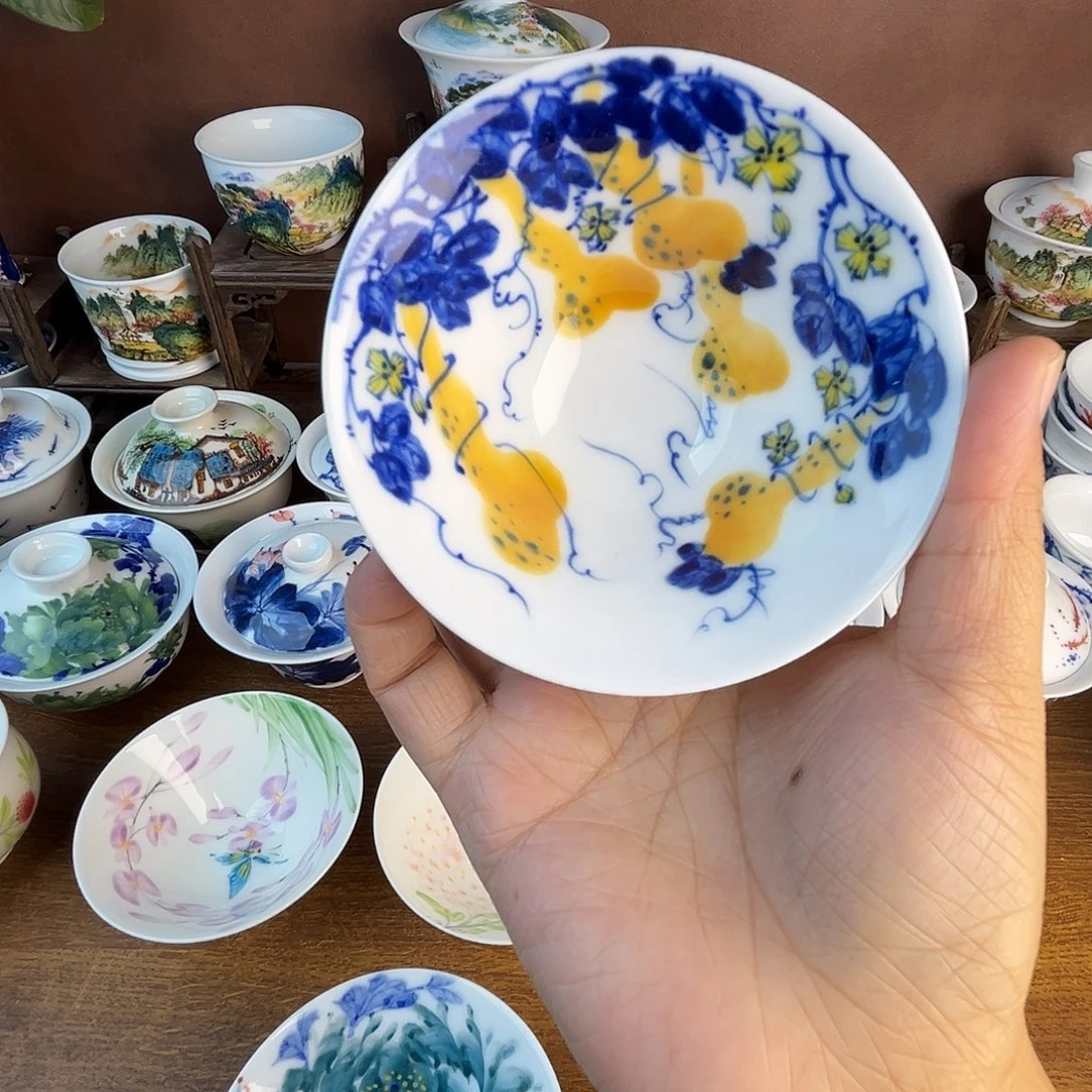 忠意堂釉下彩五福临门