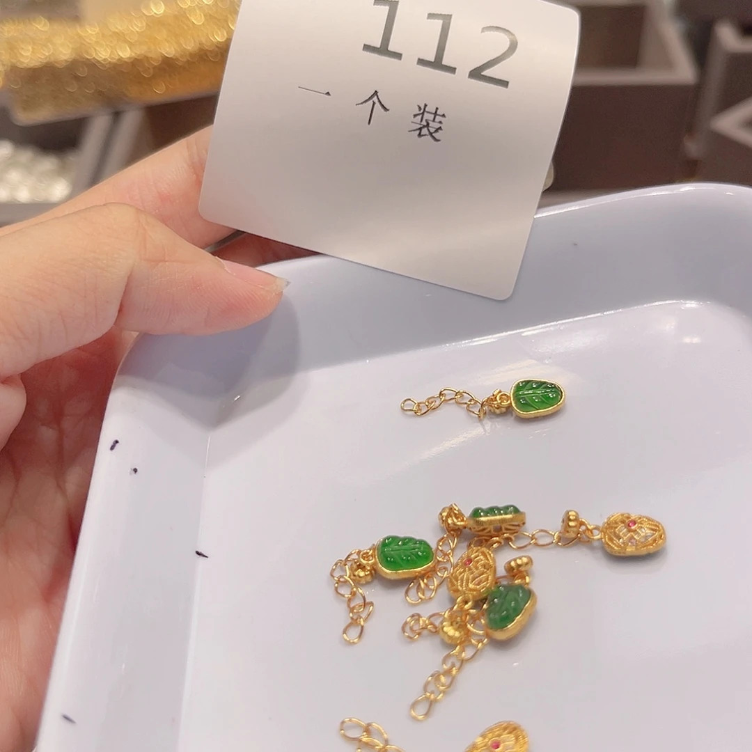 银S925镀金镶嵌珠宝半成品水晶112 。