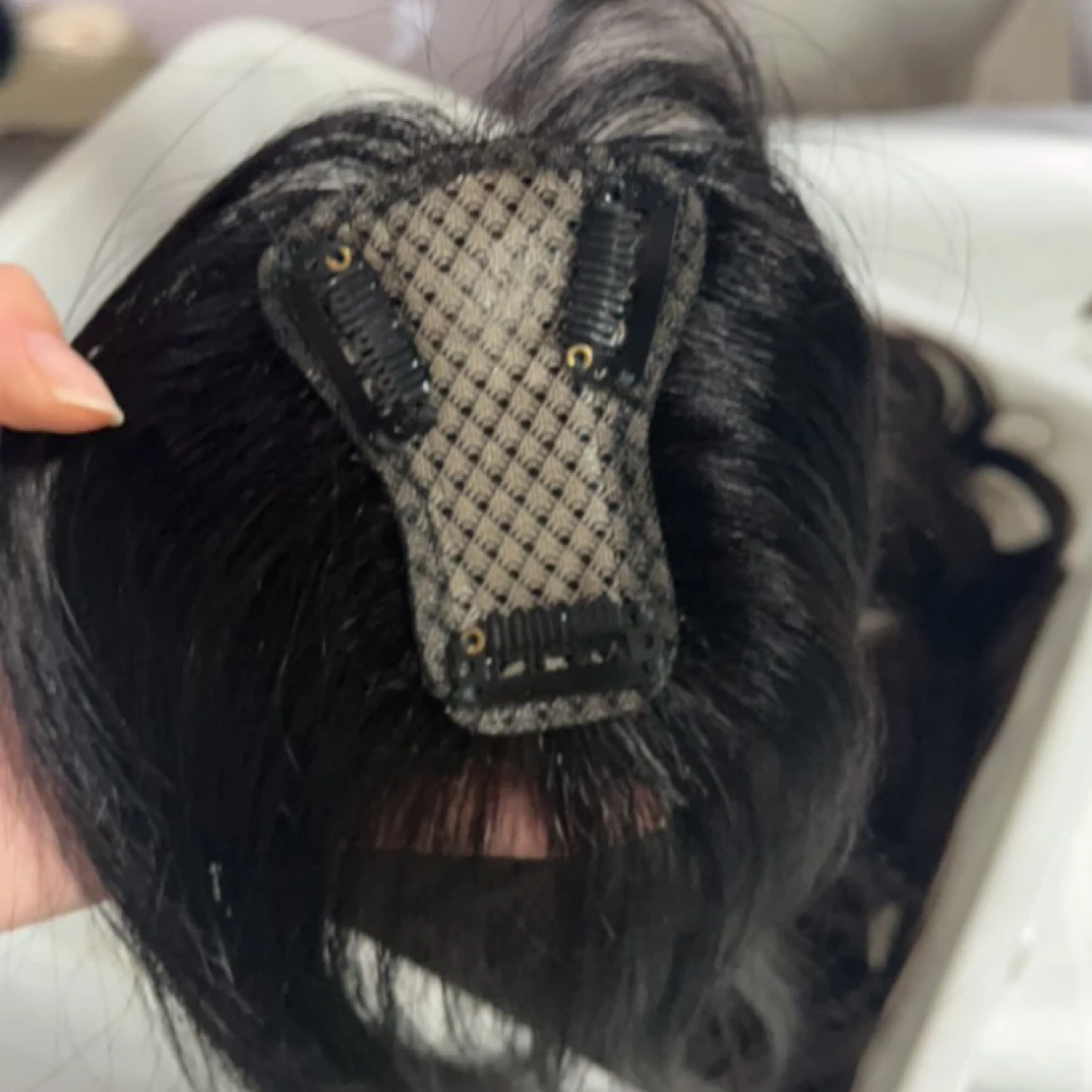 饭 孤品 假发无痕全真发补发片遮白发增发量