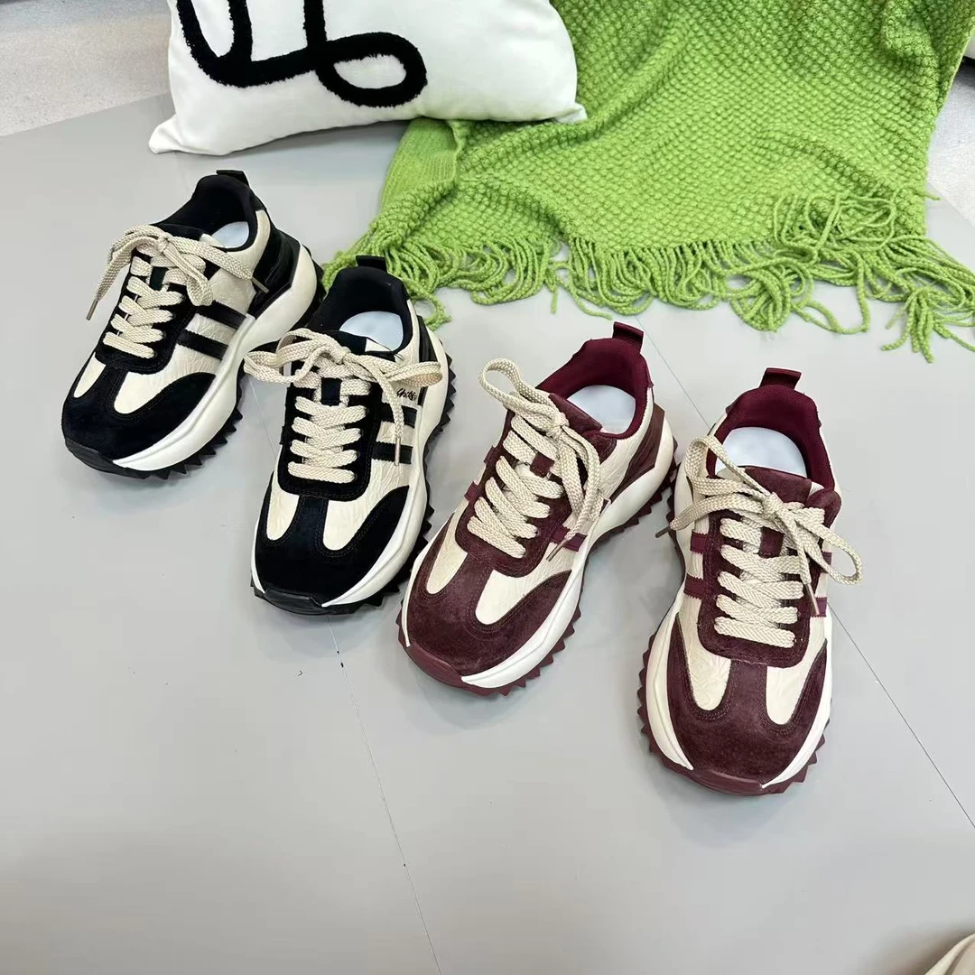 2025夏季新款时尚百搭系带拼色女款休闲鞋 5130