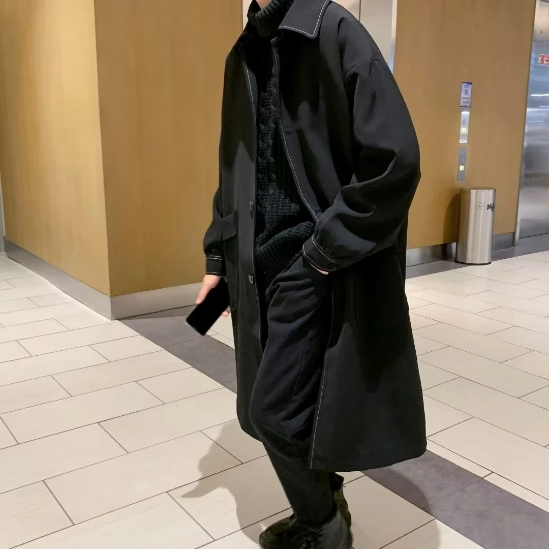 宽松青少年纯色翻领休闲西装外套青春潮流帅气特宽版型男装秋款