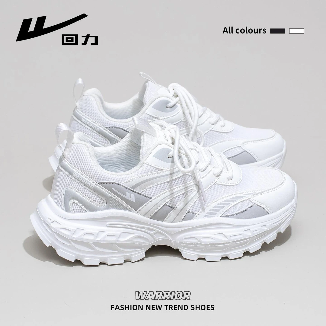 回力老爹鞋女2025秋季新款透气网面运动休闲鞋厚底增高百搭小白鞋