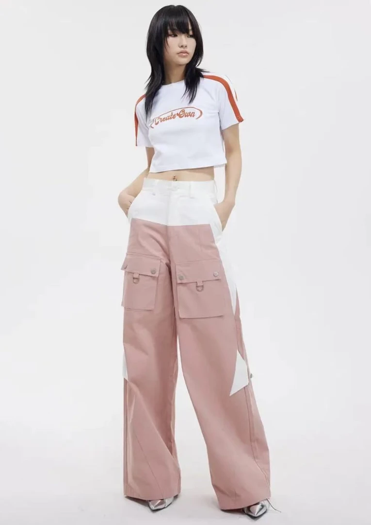 层次多袋  CO工装裤