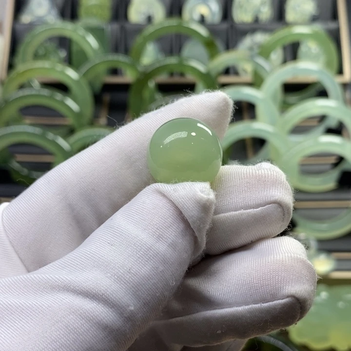 蛇纹石玉珠未镶嵌扶*-