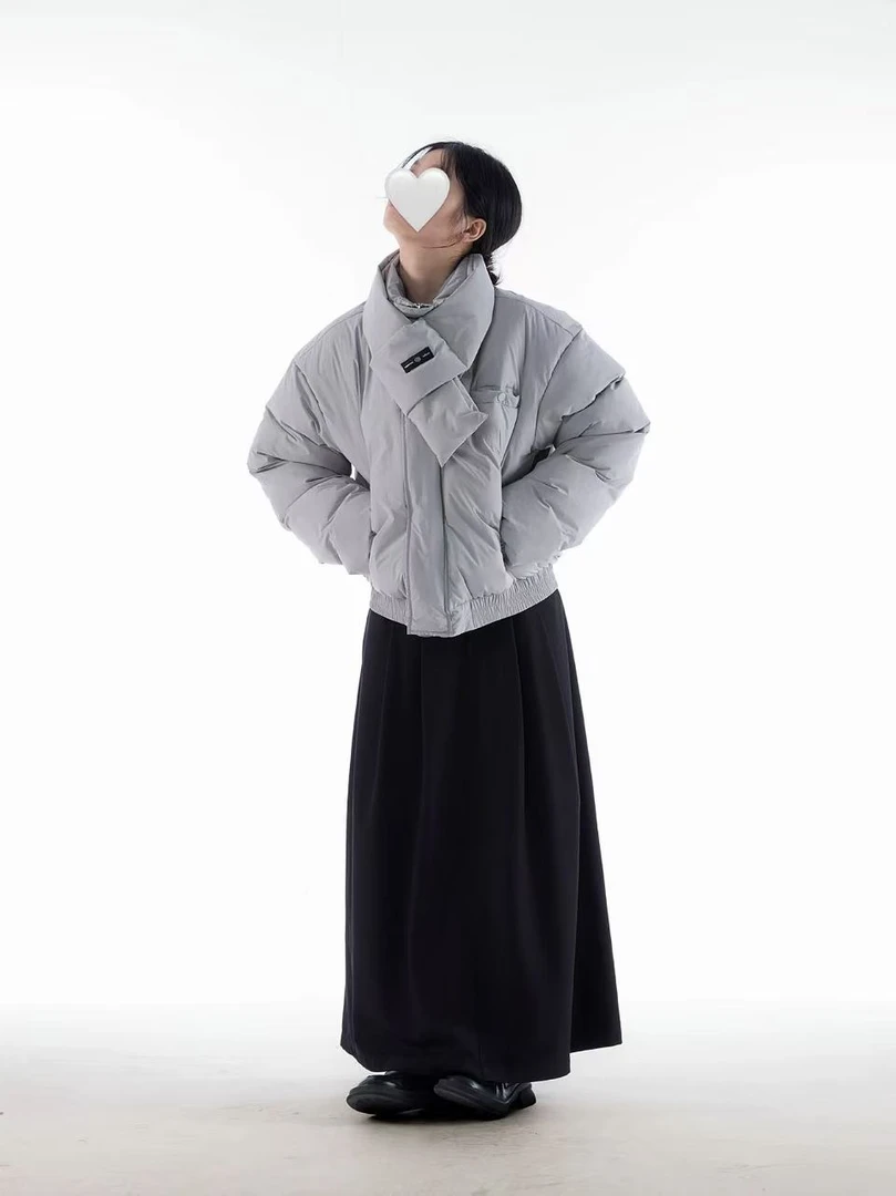 保暖防风 两色围巾外套#U00