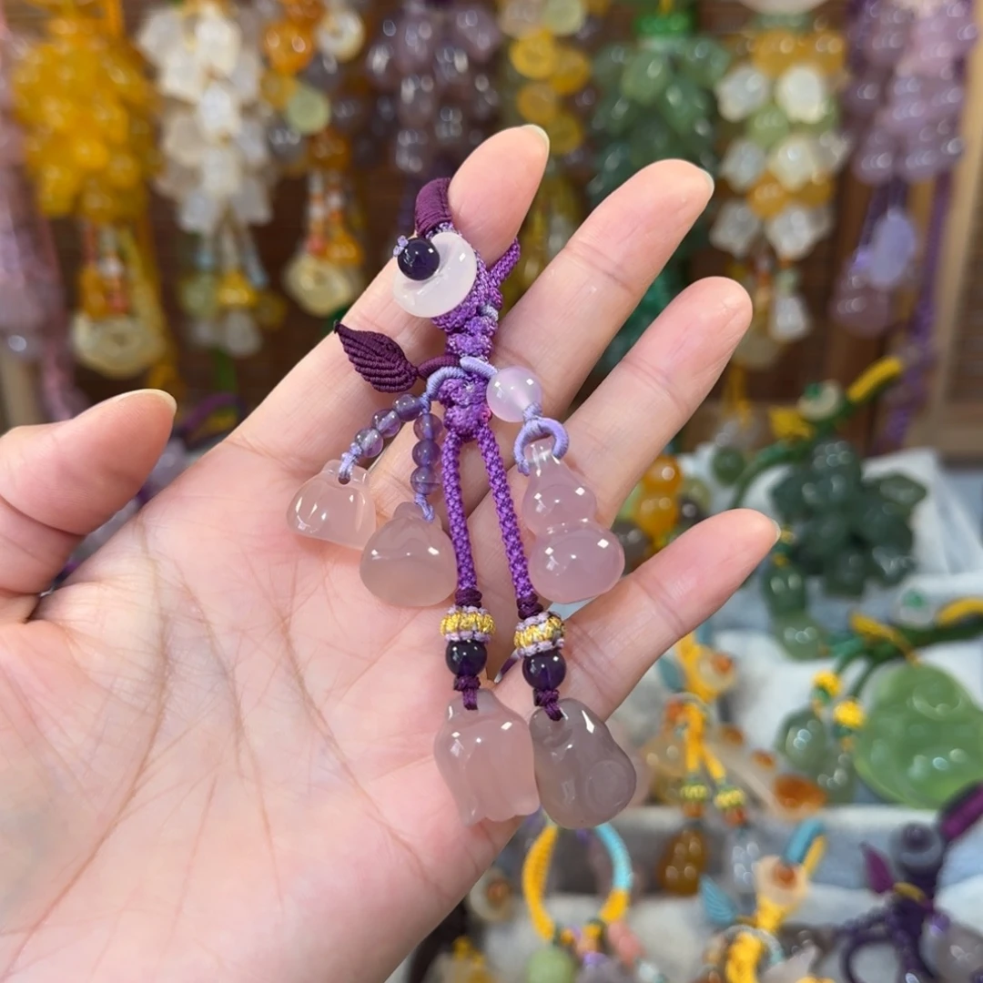 玛瑙/玉髓未镶嵌钥匙挂件