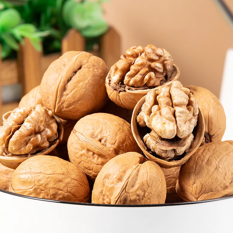 新疆特产疆能量纸皮核桃手捏即开皮薄肉厚原味500g*2