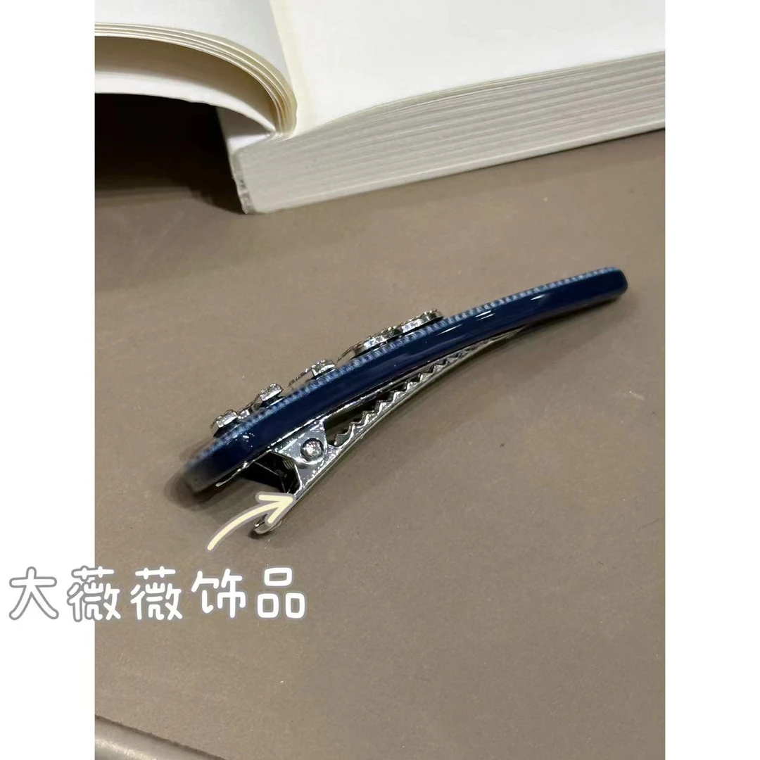 高级感轻奢蓝色M字母发夹-67647
