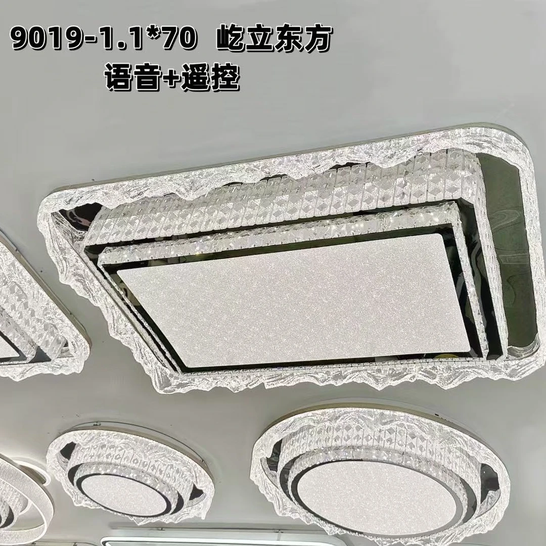 新款高端不锈钢水晶屹立东方客厅餐厅卧室吸顶灯家用客厅灯套餐