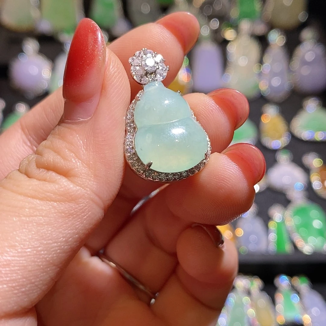 颈饰银S925镶嵌翡翠天然翡翠