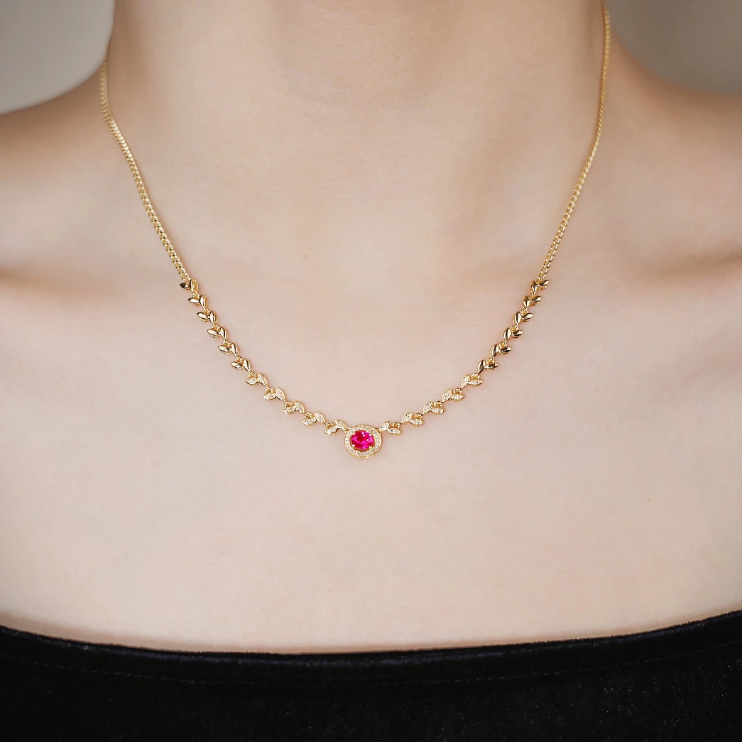 【歪歪】天使之翼*红宝石项链*18K镶嵌U7400