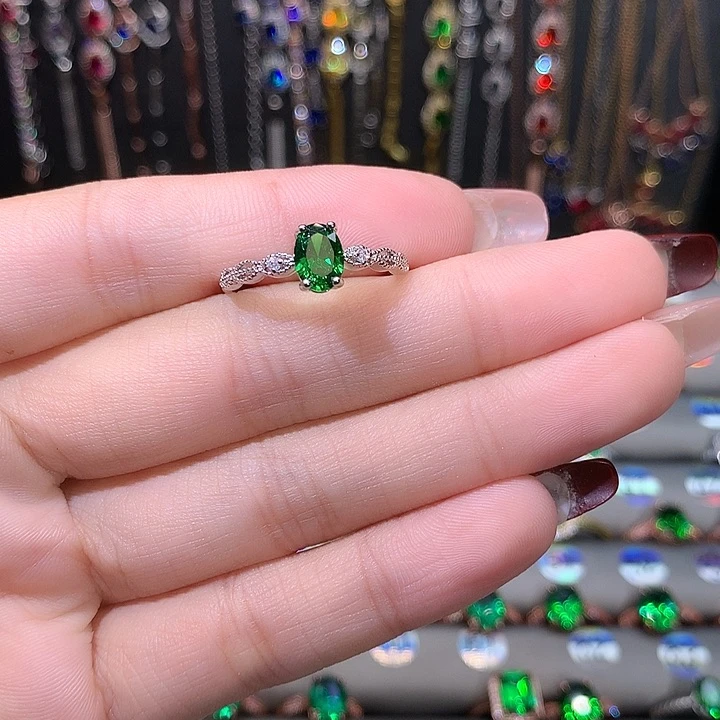 透辉石戒指银S925镶嵌1