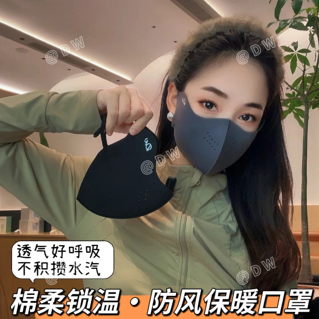 秋冬加绒保暖口罩防风防雾立体透气户外骑行面罩