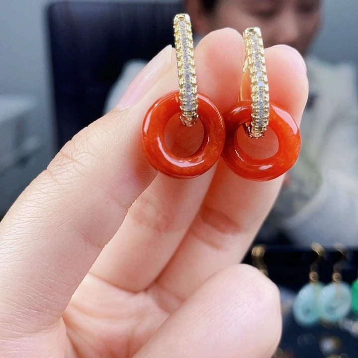 翡翠耳饰未镶嵌饰品