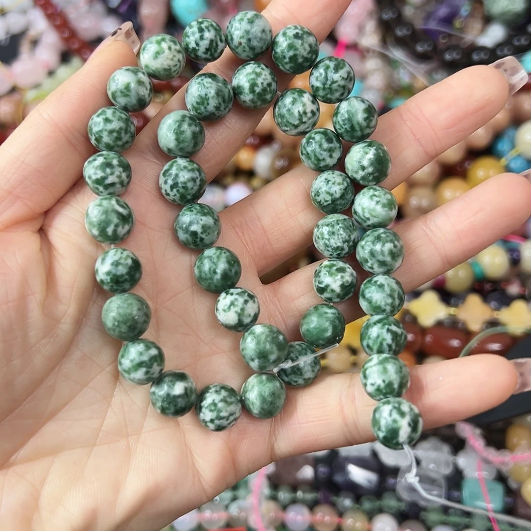 玛瑙/玉髓合金珠宝半成品 卡10绿点石一条