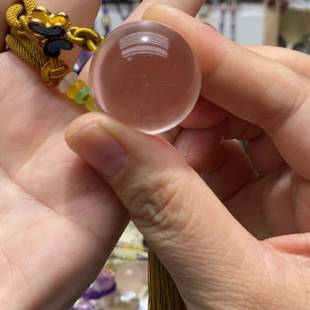 颈饰未镶嵌水晶白水晶圆珠吊坠卡  28