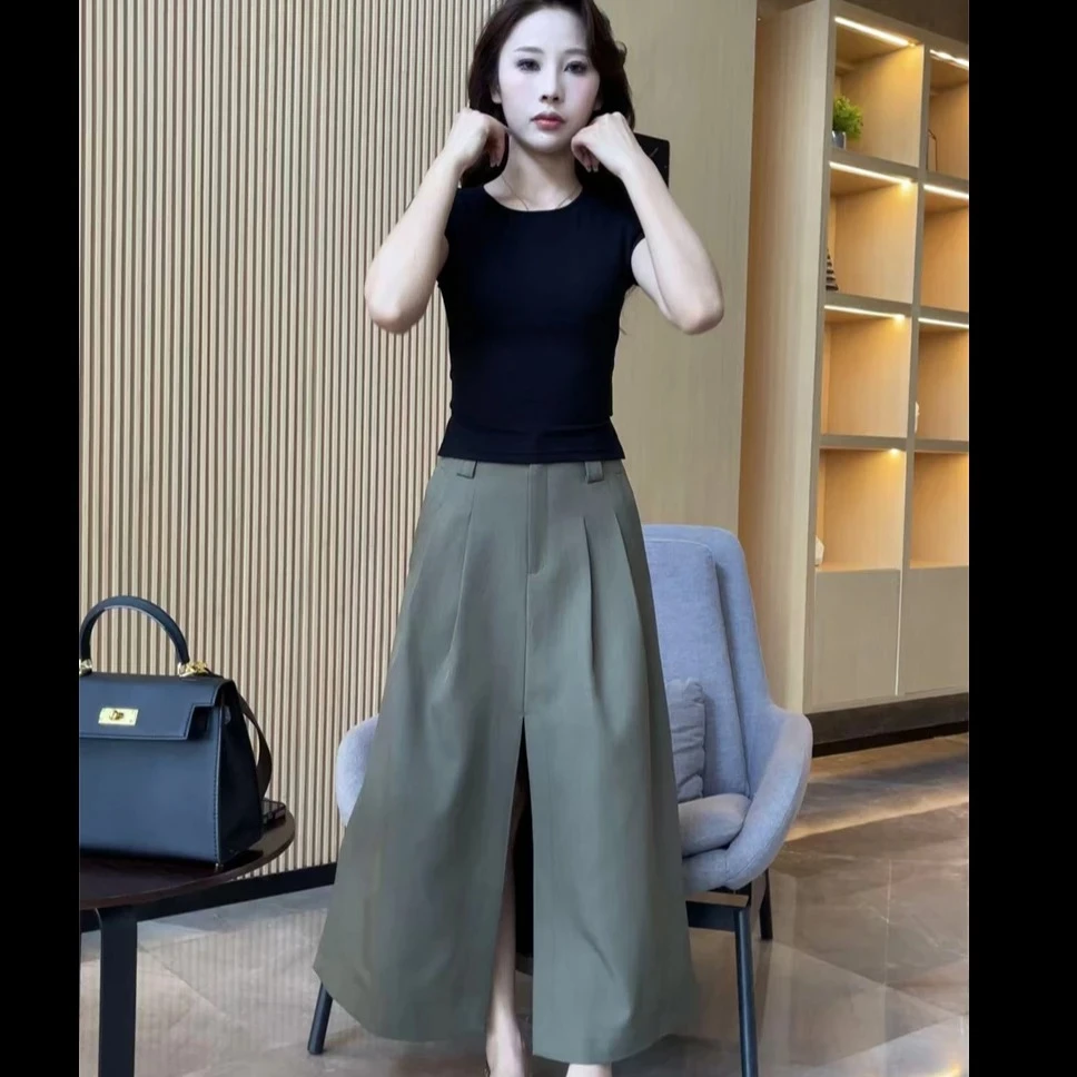 春秋新款小众设计高腰宽松半身裙女成熟风百搭气质时尚A字西装裙