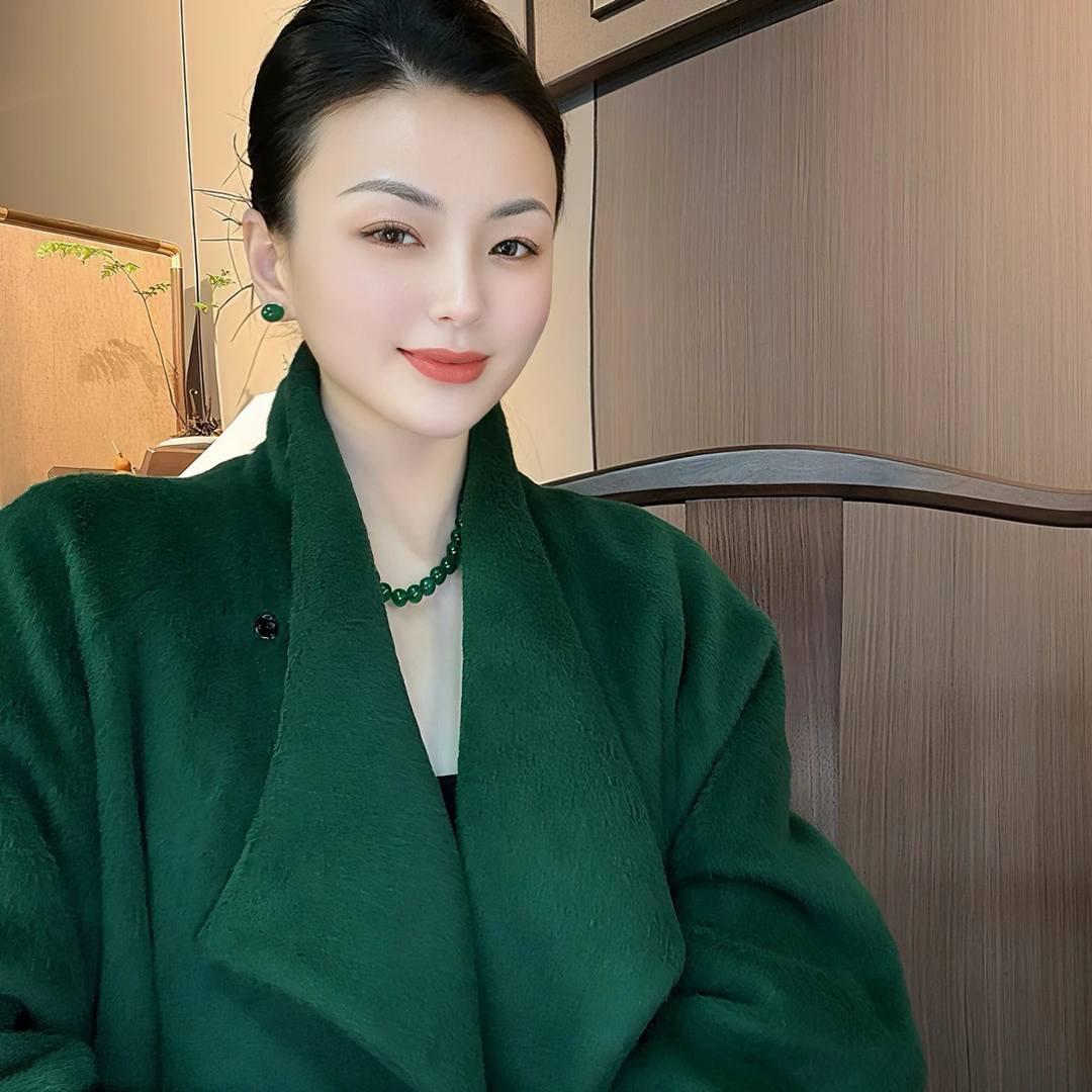 秋冬新款气质大翻领宽松女式大衣