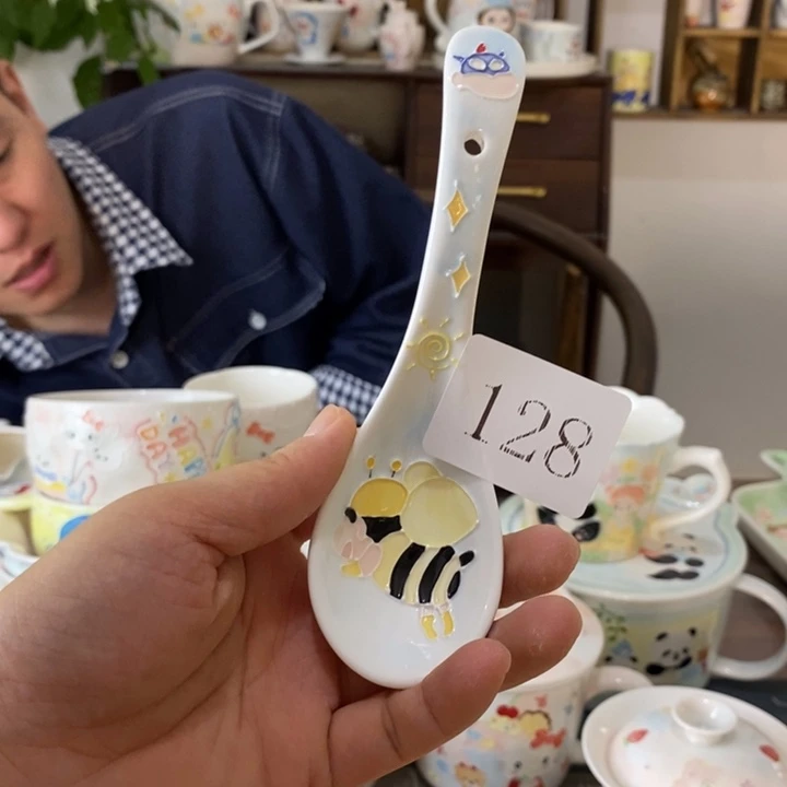 欧***大瓷片景德镇釉下彩手绘