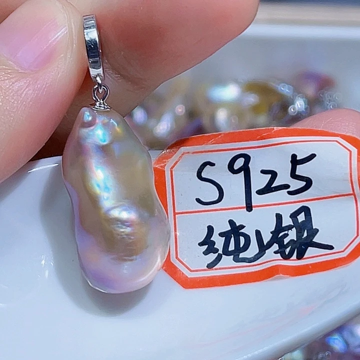 淡水珍珠银S925镶嵌颈饰