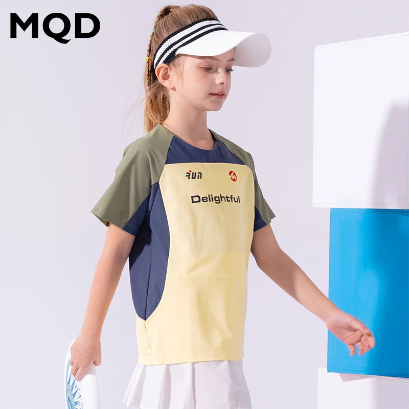MQD儿童运动短袖T恤男童女童时尚户外休闲夏季透气宽松TT25210305