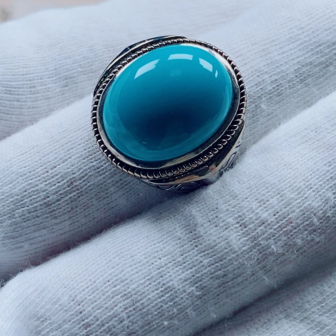 银S925镶嵌绿松石绿松石