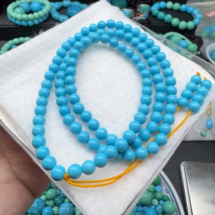 卡6➕蓝圆珠项链（108颗）