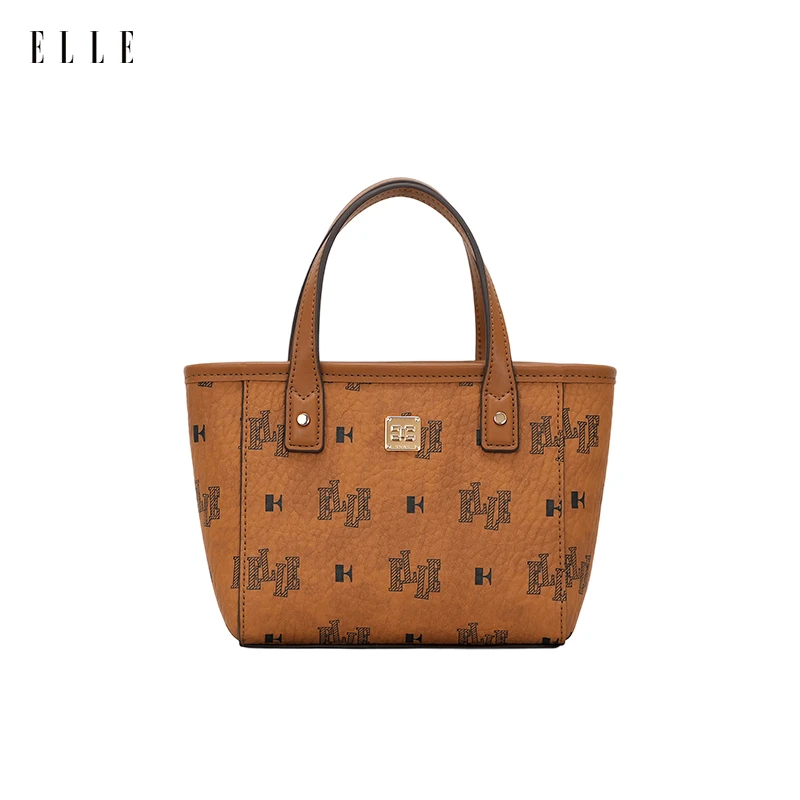 ELLE2025新款夏季琥珀流光经典色金棕色七夕礼物托特包斜挎手提包
