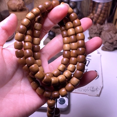 檀香木手串/手链檀香黑肉8/9/108横纹虎皮沉直切