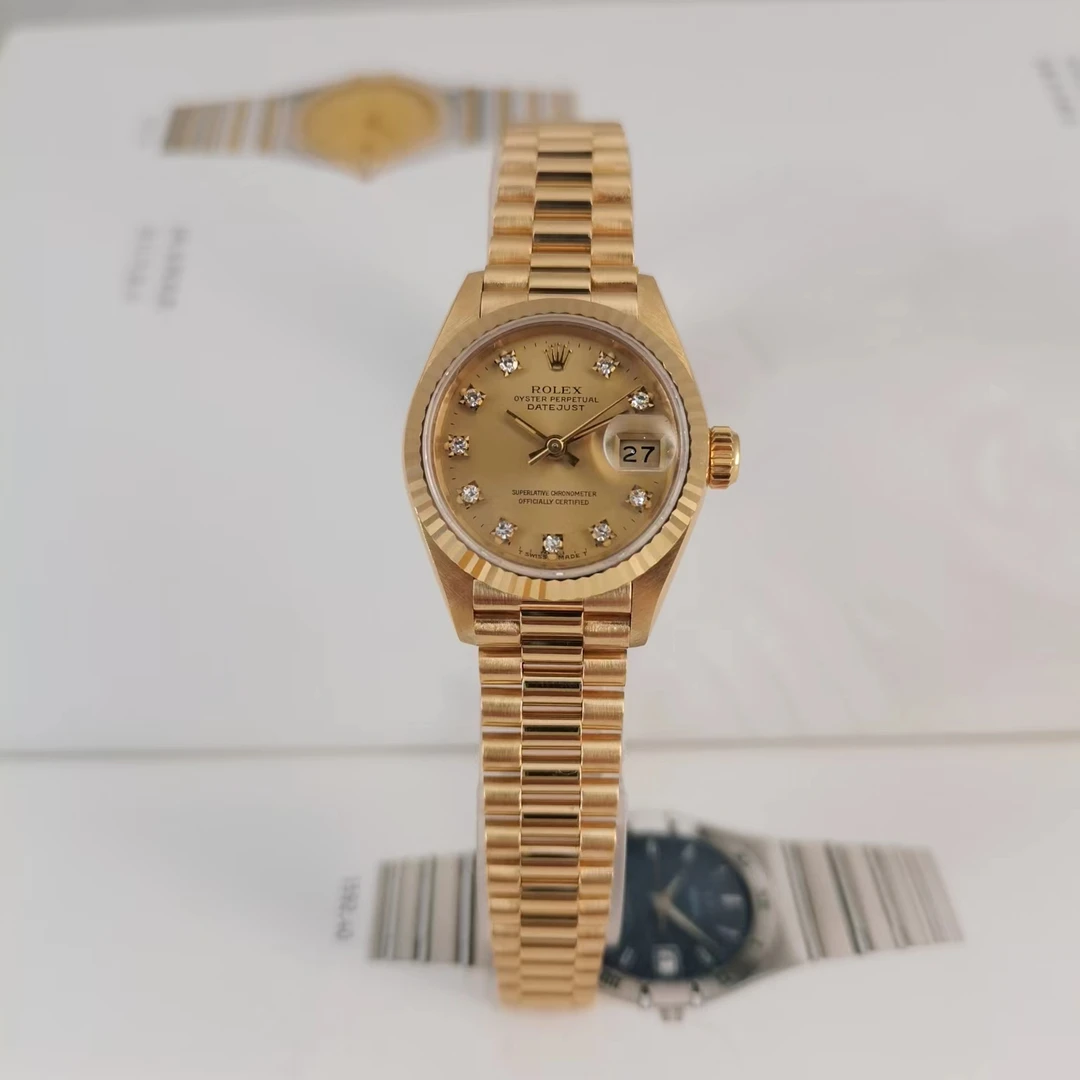 99新 Rolex/劳力士 女装日志型/26mm/女表/69178/机械/黄金/经典