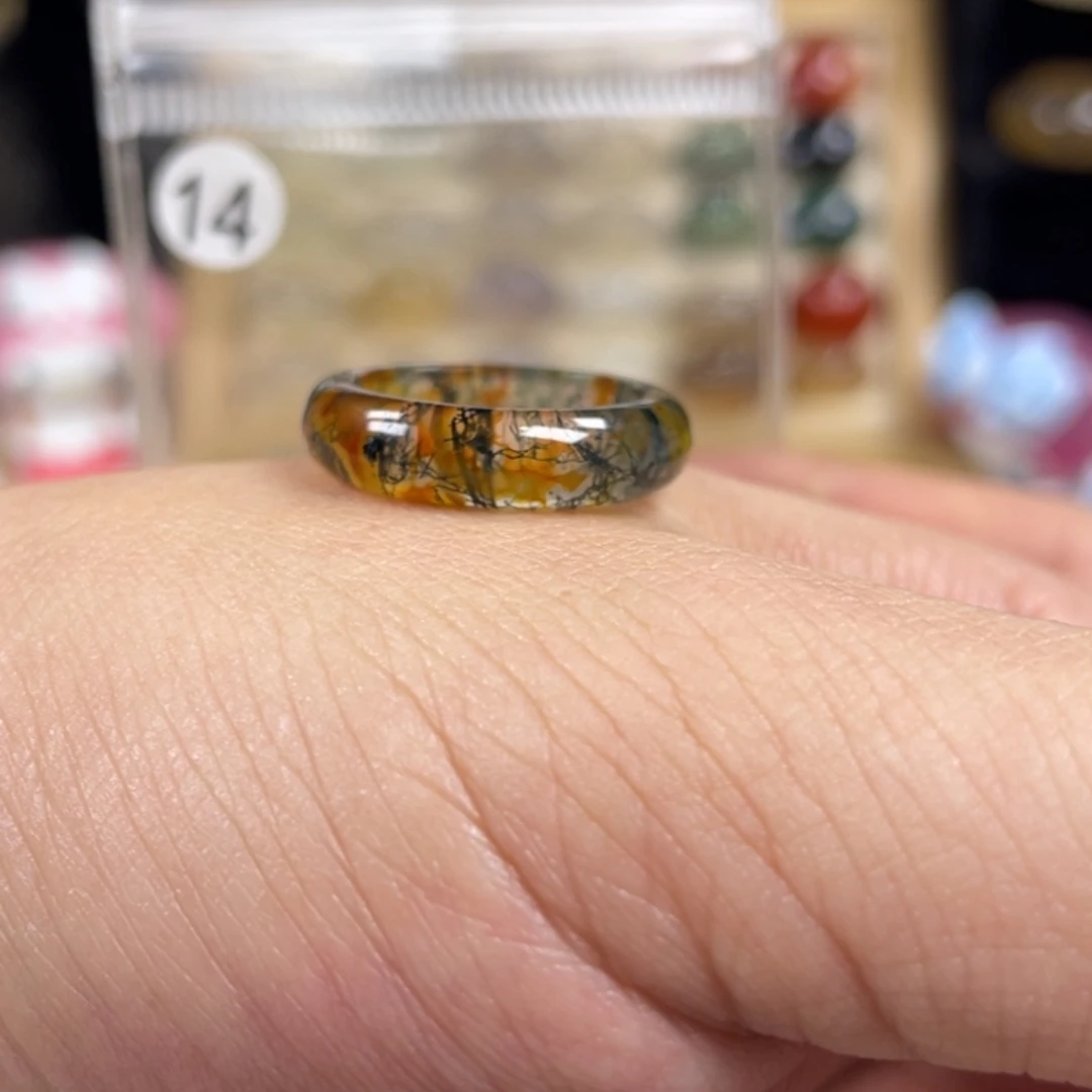 玛瑙/玉髓未镶嵌戒指14号港15/17.3