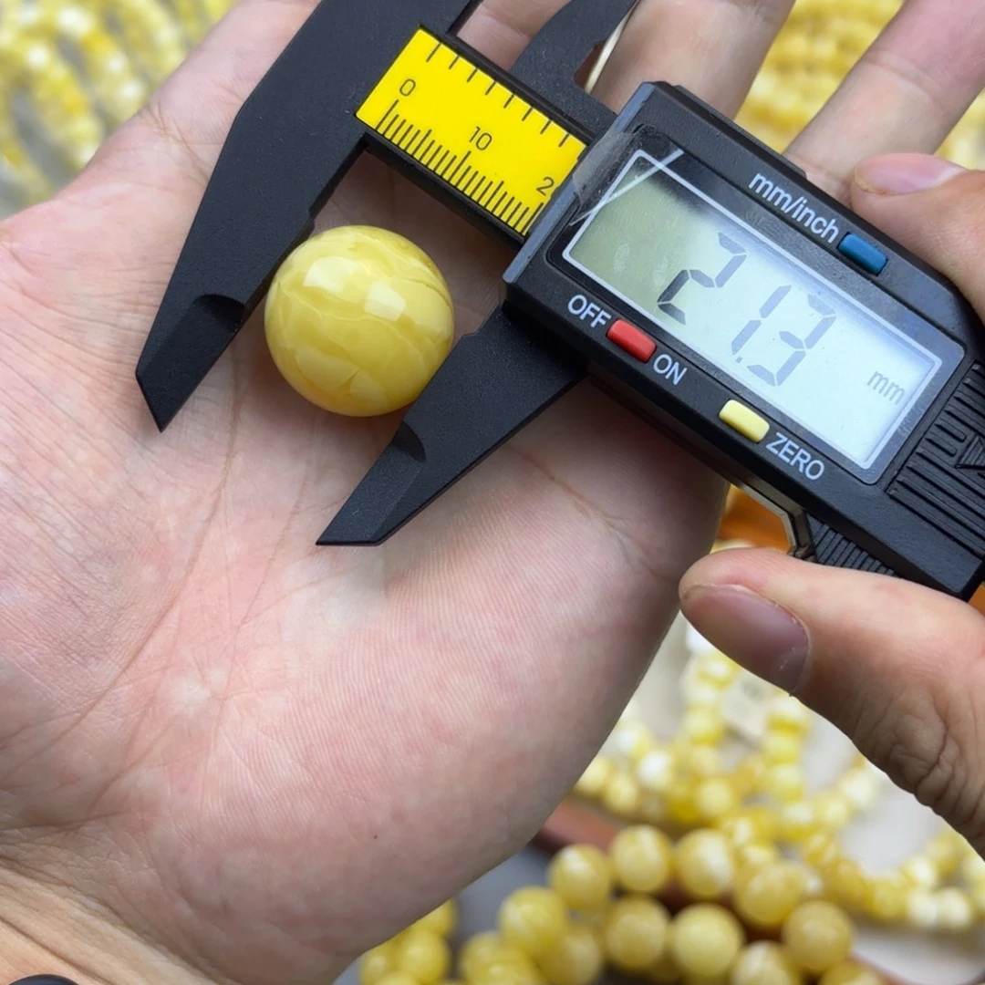 蜜蜡未镶嵌手链卡 21.3mm 浓腊妖花单珠 5.47g
