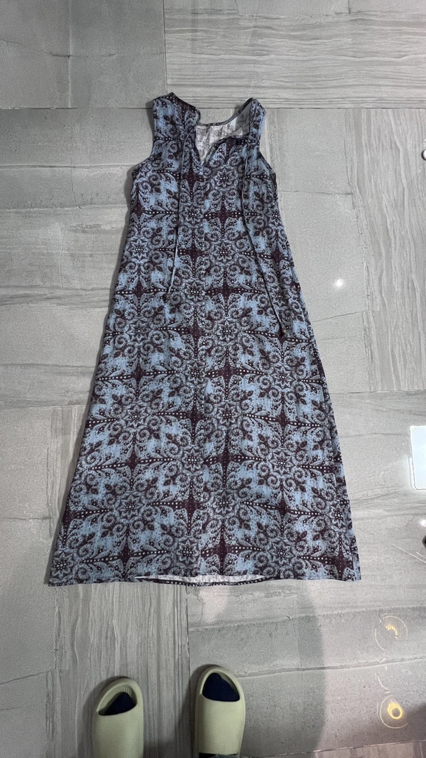 POGU-R 新品经典亚麻连衣裙法式显瘦短袖背心连衣裙裙女LYQ-811