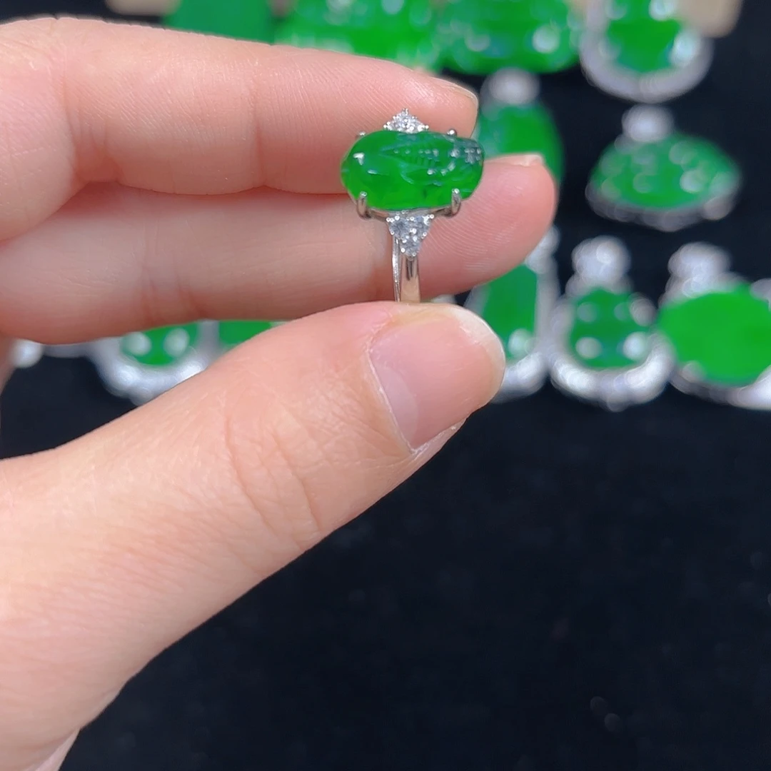 翡翠银S925镶嵌吊坠(不含链)