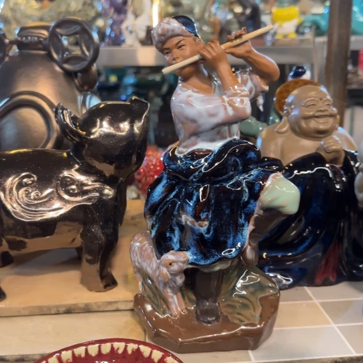 陶瓷可以石湾公仔衬托配件盆景