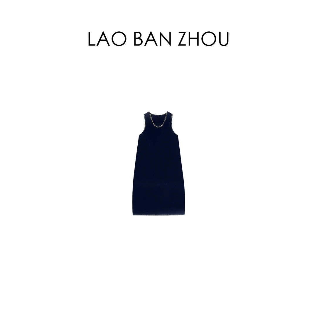 【老板周】优雅气质 夏季法式复古茧型无袖连衣裙