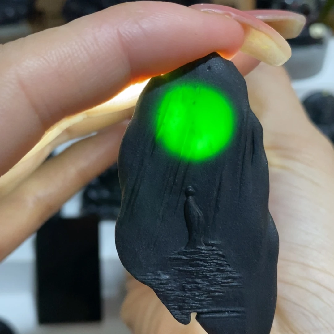 未镶嵌定制翡翠天然缅甸A货墨翠悟道