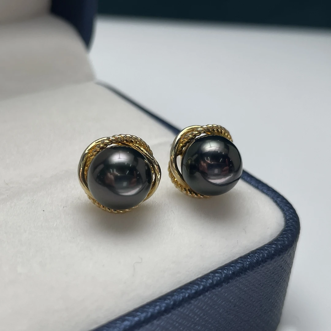 双十一 海水大溪地银耳钉8-9mm优雅气质简约时尚