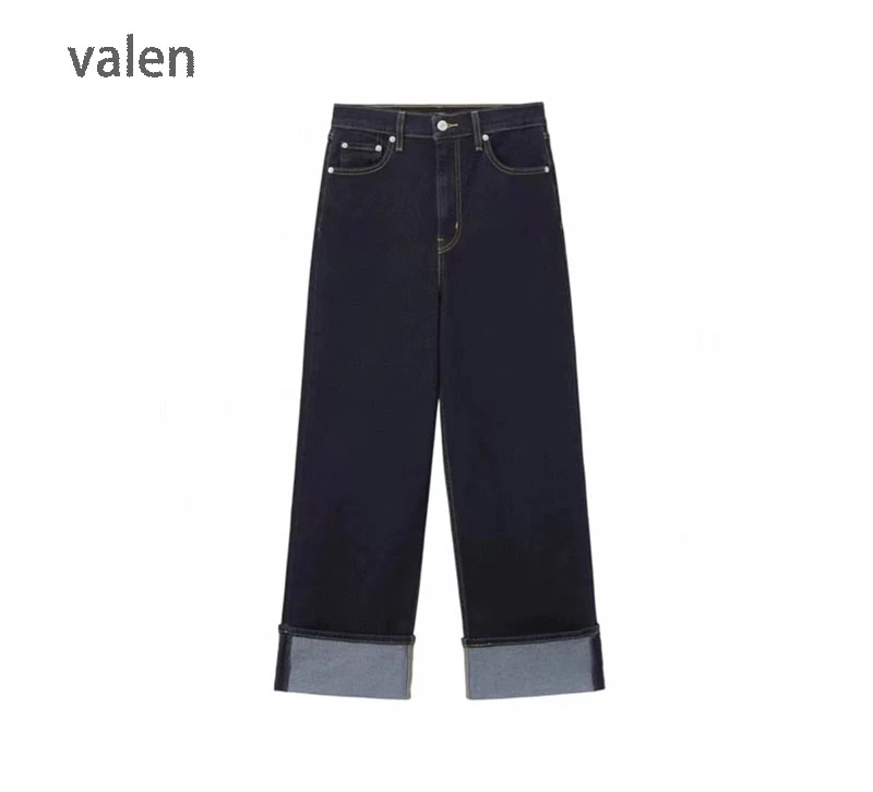 【valen维兰】直筒微磨毛牛仔长裤女款